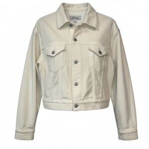 ETICA Jacket Cream Courdory Small Chelsey Mini Crop Utility Trucker Pockets NWT
